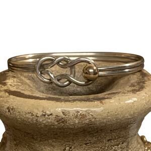 EDEN Hand Arts Fisherman's Knot Bracelet Sterling Silver w/ 14K Gold Ball